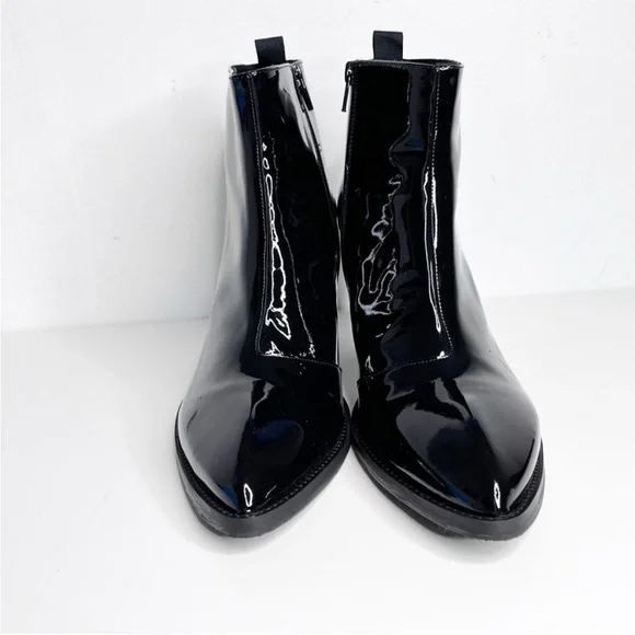 John Fluevog Powerhouse Rashida Black Patent Bootie 11 - Picture 2 of 12